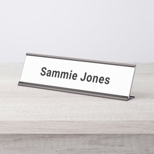 Weiße 2x8-Namensplatte für Schreibtisch oder Wanda Schreibtischnamensplakette (Vorderseite )