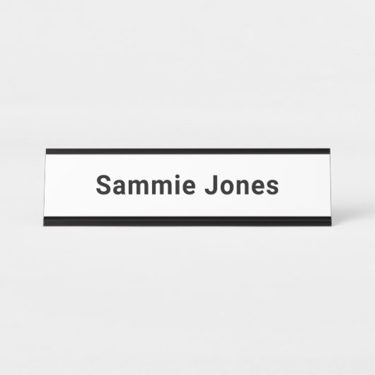 Weiße 2x8-Namensplatte für Schreibtisch oder Wanda Schreibtischnamensplakette (Vorderseite )