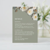 Weiße 3-D-Blumen Rosen Begleitkarte (Stehend Vorderseite)