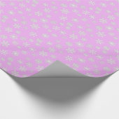 Weiße 3-D-Schneeflocken auf orchigem Hintergrund Geschenkpapier (Ecke)
