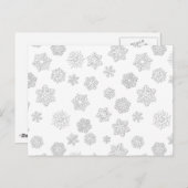 Weiße 3-D-Schneeflocken auf weißem Hintergrund Postkarte (Vorne/Hinten)