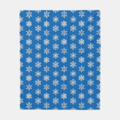 Weiße 3-D-Schneeflocken, individueller Hintergrund Fleecedecke (Vorderseite)
