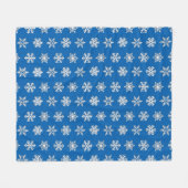 Weiße 3-D-Schneeflocken, individueller Hintergrund Fleecedecke (Vorderseite (Horizontal))
