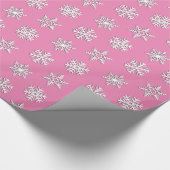 Weiße 3-D-Schneeflocken, individueller Hintergrund Geschenkpapier (Ecke)