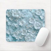 Weiße 3D-Blume mit hellblauem Hintergrund Mousepad (Mit Mouse)