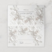 Weiße 3D-Blumen-Bogenhochzeit Platzkarte (Außenseite Aufgefaltet)
