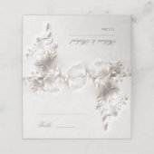 Weiße 3D-Blumen-Hochzeit Platzkarte (Außenseite Aufgefaltet)