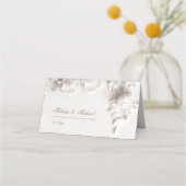 Weiße 3D-Blumen-Hochzeit Platzkarte (Rückseite)