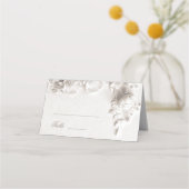 Weiße 3D-Blumen-Hochzeit Platzkarte (Vorderseite)