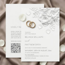 Weiße 3D-Blumen Rosen Einfache Hochzeit