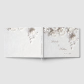 Weiße 3D-Blumenrosen | Hochzeit Gästebuch (Voll)