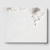 Weiße 3D-Blumenrosen | Hochzeit Gästebuch (Rückseite)