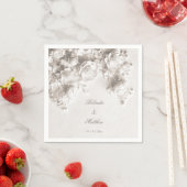 Weiße 3D-Blumenrosen | Hochzeit Serviette (Beispiel)