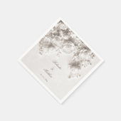 Weiße 3D-Blumenrosen | Hochzeit Serviette (Ecke)