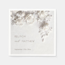 Weiße 3D-Blumenrosen Minimalistische Hochzeit