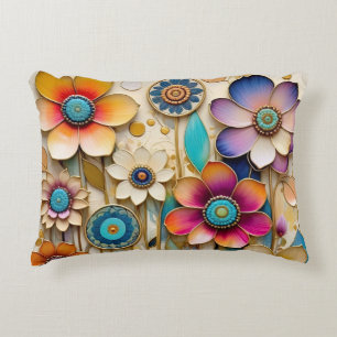 Weiße 3D-Papierschnitt-Blume Dekokissen