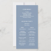 Weiße 3D-Rosen Dusty Blue | Hochzeitsprogramm (Rückseite)
