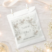 Weiße 3D-Rosen Hochzeit Danke Geschenktütchen (Ausgeschnitten)