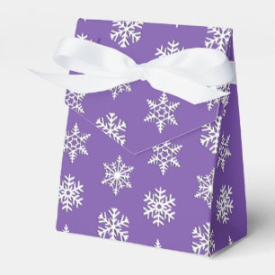 Weiße 3D-Schneeflocken, anpassbarer Hintergrund Geschenkschachtel