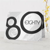 Weiße 80-Jahrzehnte Geburtstag Karte (Gelbe Blume)