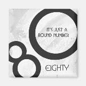 Weiße 80-Jahrzehnte Geburtstag Magnet (Vorne)