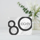 Weiße 80-Jahrzehnte Geburtstag Postkarte (Stehend Vorderseite)