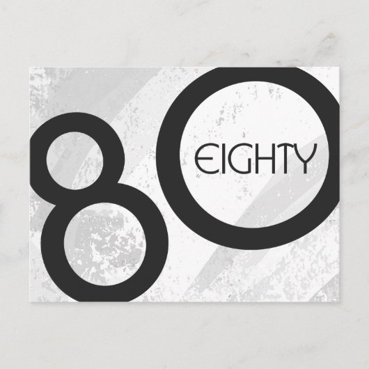 Weiße 80-Jahrzehnte Geburtstag Postkarte (Vorderseite)