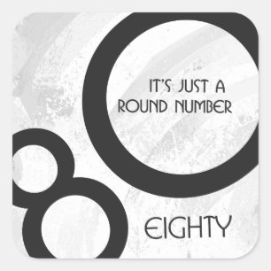 Weiße 80-Jahrzehnte Geburtstag Quadratischer Aufkleber