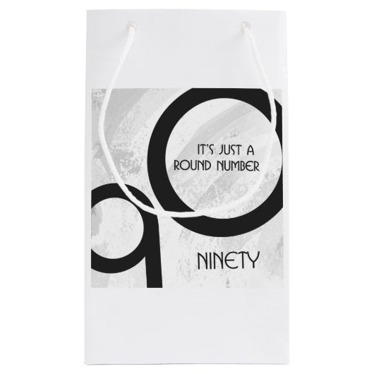 Weiße 90-Jahrzehnte Geburtstag Kleine Geschenktüte (Rückseite)