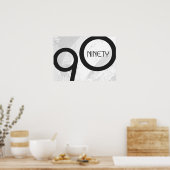 Weiße 90-Jahrzehnte Geburtstag Poster (Küche)