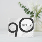 Weiße 90-Jahrzehnte Geburtstag Postkarte (Stehend Vorderseite)