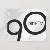 Weiße 90-Jahrzehnte Geburtstag Postkarte (Vorne/Hinten)