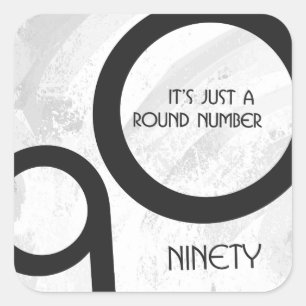 Weiße 90-Jahrzehnte Geburtstag Quadratischer Aufkleber