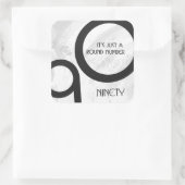 Weiße 90-Jahrzehnte Geburtstag Quadratischer Aufkleber (Tasche)