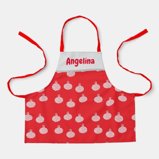 Weiße, abgerundete Linien zieren Schürze (Vorderseite)