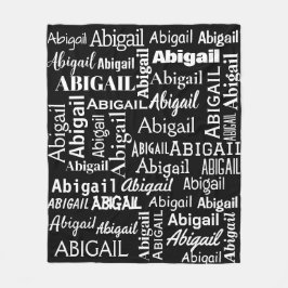 Weiße ABIGAIL-Bezeichnung auf schwarz Fleecedecke