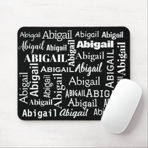 Weiße ABIGAIL-Bezeichnung auf schwarz Mousepad