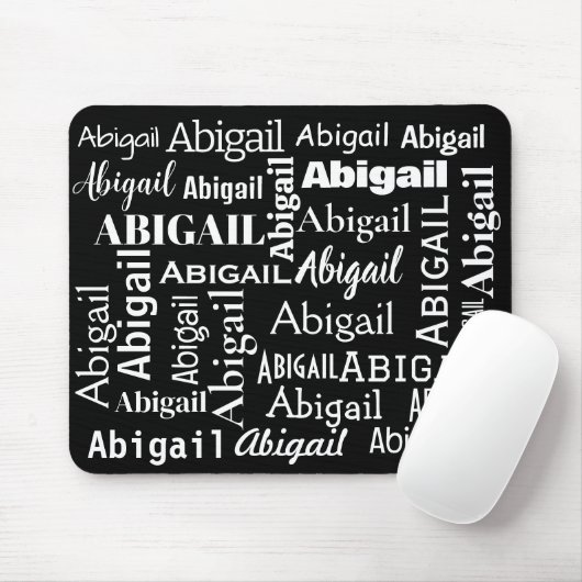 Weiße ABIGAIL-Bezeichnung auf schwarz Mousepad (Mit Mouse)