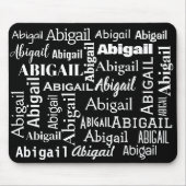 Weiße ABIGAIL-Bezeichnung auf schwarz Mousepad (Vorne)