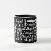 Weiße ABIGAIL-Bezeichnung auf schwarz Tasse (Zentrum)