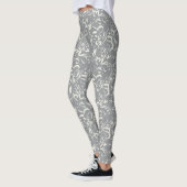 Weiße Abstrakte auf grauen Leggings (Links)