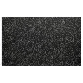 Weiße abstrakte Doodles auf dunkelschwarzem Hinter Stoff (Yard (91,4 cm))