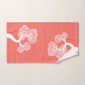 Weiße abstrakte Kreisbaum und Name der lebenden Ko Badhandtuch Set (Handtuch)