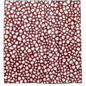 Weiße Abstrakte Sharp Shards auf Maroon Duschvorhang (Vorderseite)