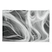 Weiße, Abstrakte Swirke-Optik auf schwarz Kissenbezug (Rückseite-Links)