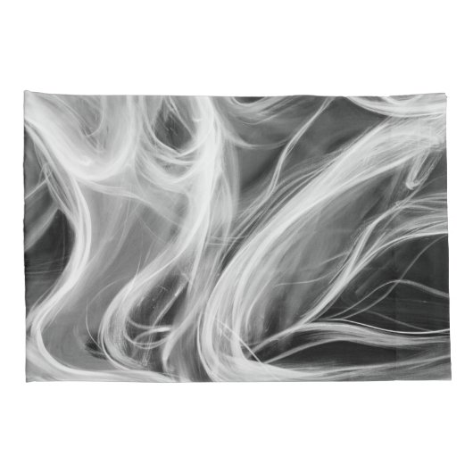 Weiße, Abstrakte Swirke-Optik auf schwarz Kissenbezug (Rückseite-Rechts)