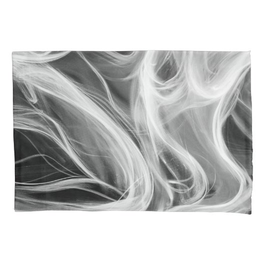 Weiße, Abstrakte Swirke-Optik auf schwarz Kissenbezug (Vorderseite-Links)