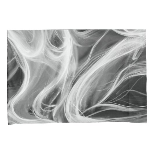 Weiße, Abstrakte Swirke-Optik auf schwarz Kissenbezug (Vorderseite-Rechts)