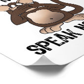 Weiße Affen Spaß Poster (Ecke)