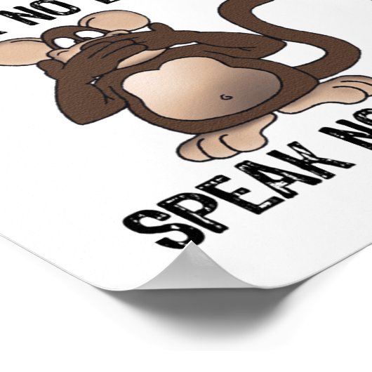 Weiße Affen Spaß Poster (Ecke)